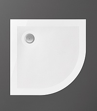 Brodzik ćwierćkolisty KORALLE, odpływ z boku