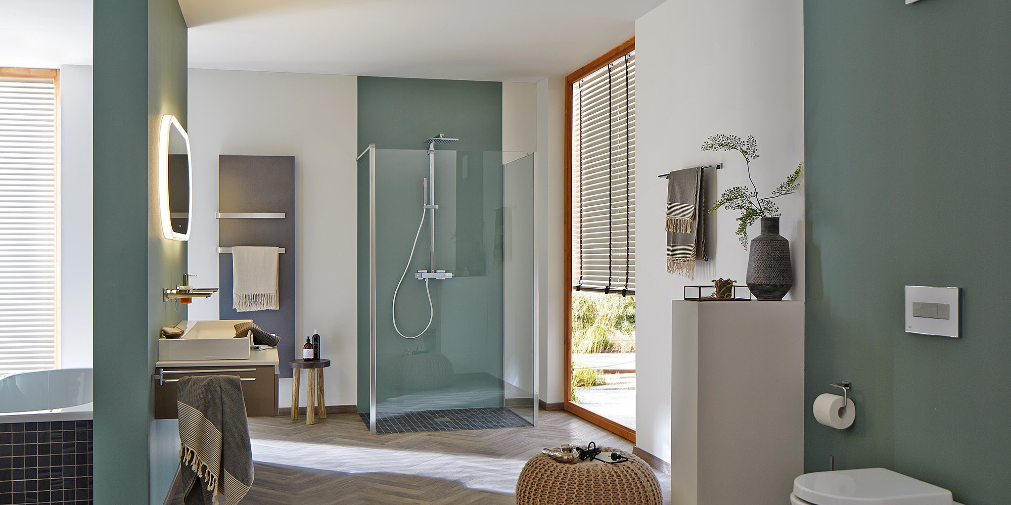 Kermi Duschdesign Walk-In-Duschkabine WALK-IN XB Wall mit Seitenwand