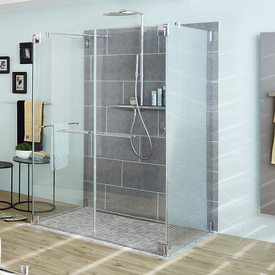 Kermi Paroi de douche à charnières PASA Porte battante avec poignée PASA transversale en chrome