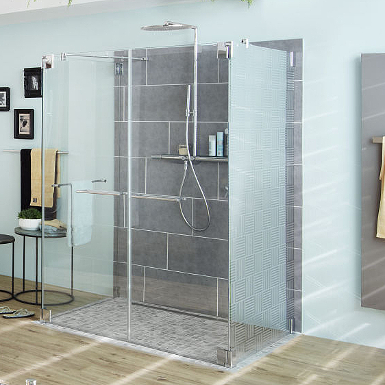 Kermi Beslag-douchescherm PASA zwenkdeur met PASA handgreep dwars in chroom