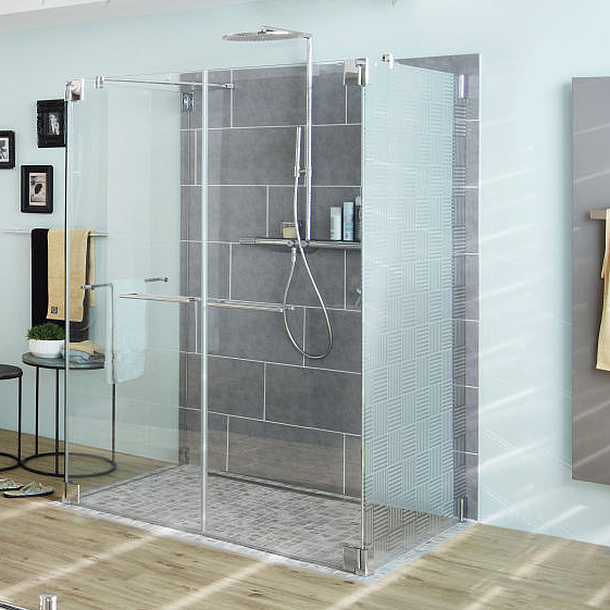 Kermi montaż kabiny prysznicowej PASA drzwi skrzydłowe z uchwytem PASA poprzeczne w chromie