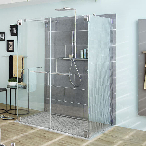 Kermi Beslag-douchescherm PASA zwenkdeur met PASA handgreep dwars in chroom