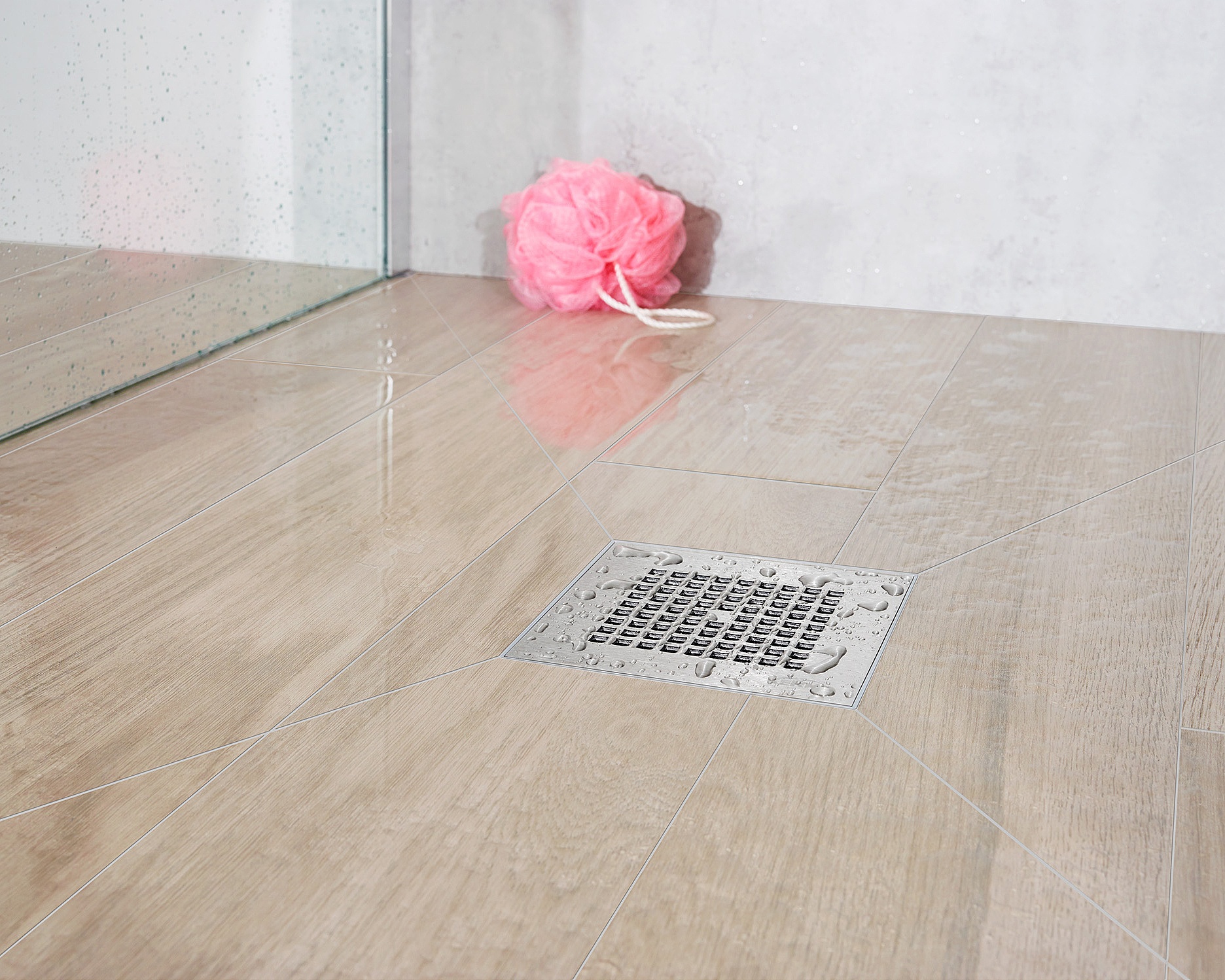 Kermi Duschboard mit Punktablauf POINT Ablaufabdeckung E65, Ablauf mittig