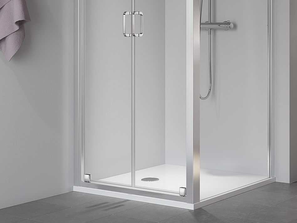 Profilowa kabina prysznicowa Kermi STINA, drzwi wahadłowe