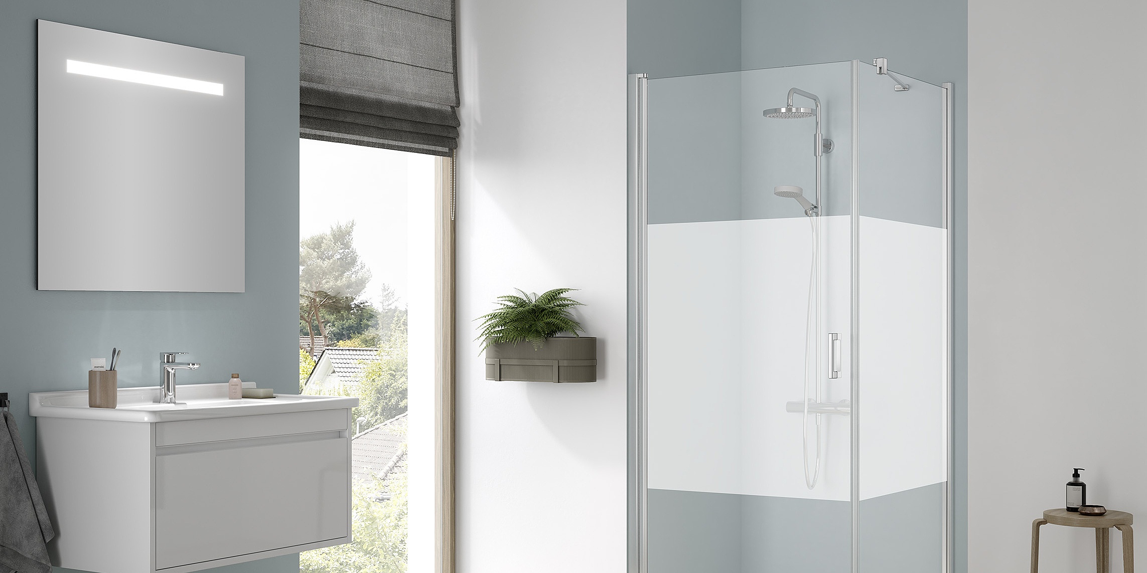 Kermi Duschdesign Duschkabinen Glas ESG Serigrafie CADA XS mit CADAclean