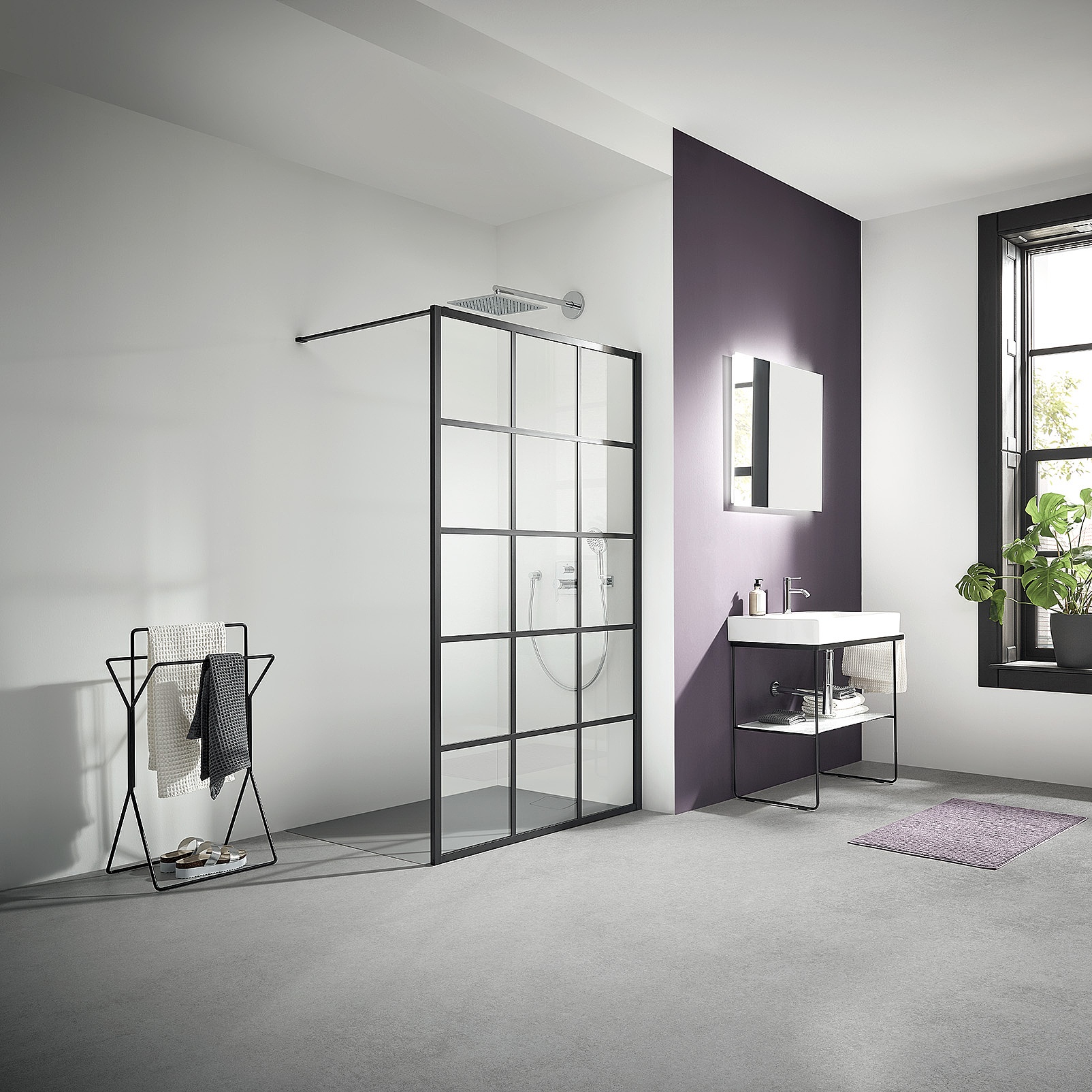 Kermi Duschdesign Walk-In-Duschkabine WALK-IN XD Wall mit Profil Loft