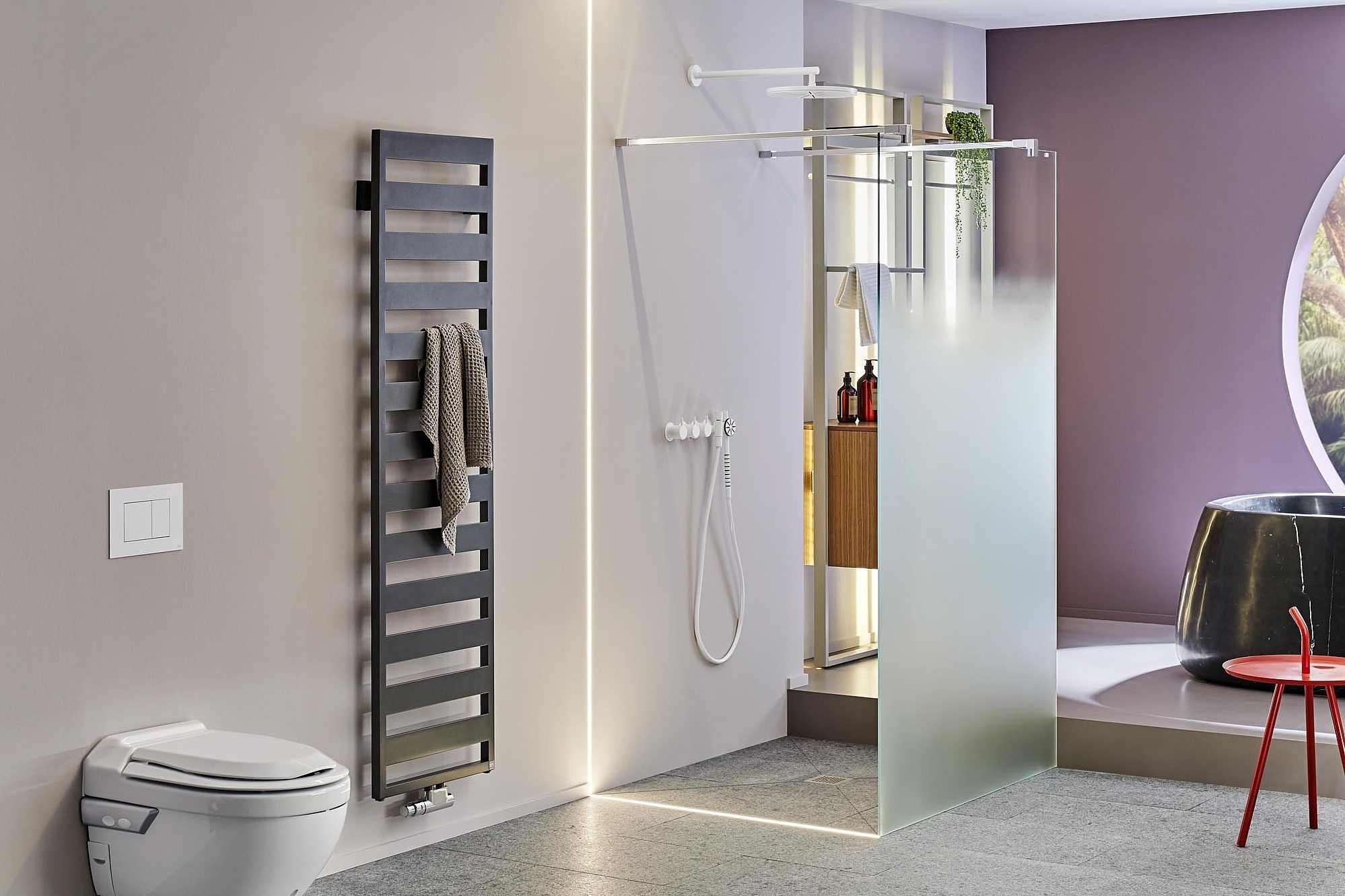 Kermi Duschdesign Inspiration Badezimmer mit WALK-IN XB, POINT und CASTEO