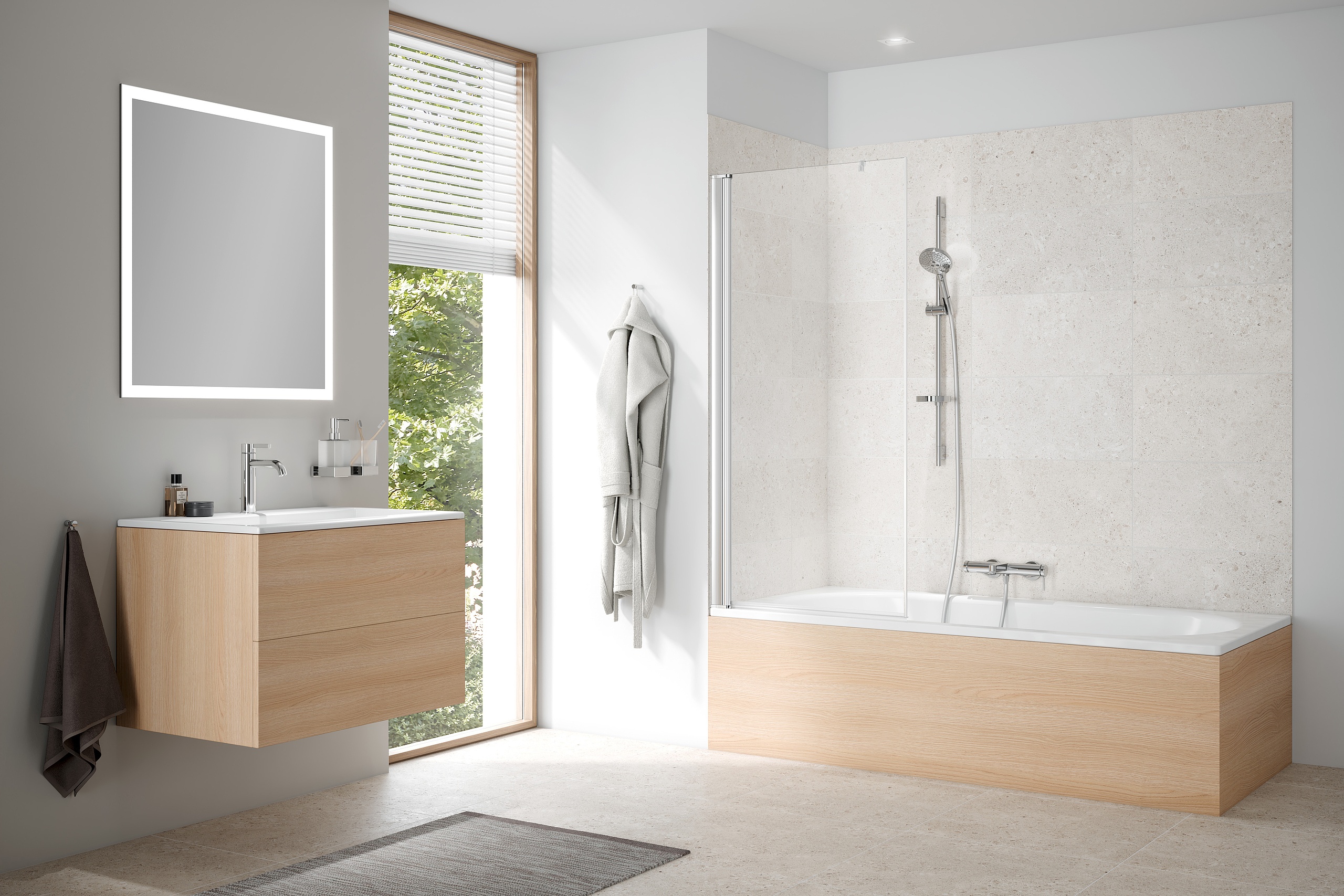 Kermi Duschdesign Profil-Duschkabine PEGA Pendelflügel für die Badewanne
