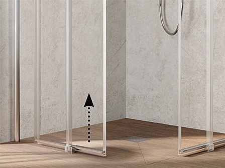 Kermi profile shower enclosure, PEGA rising hinge mechanism