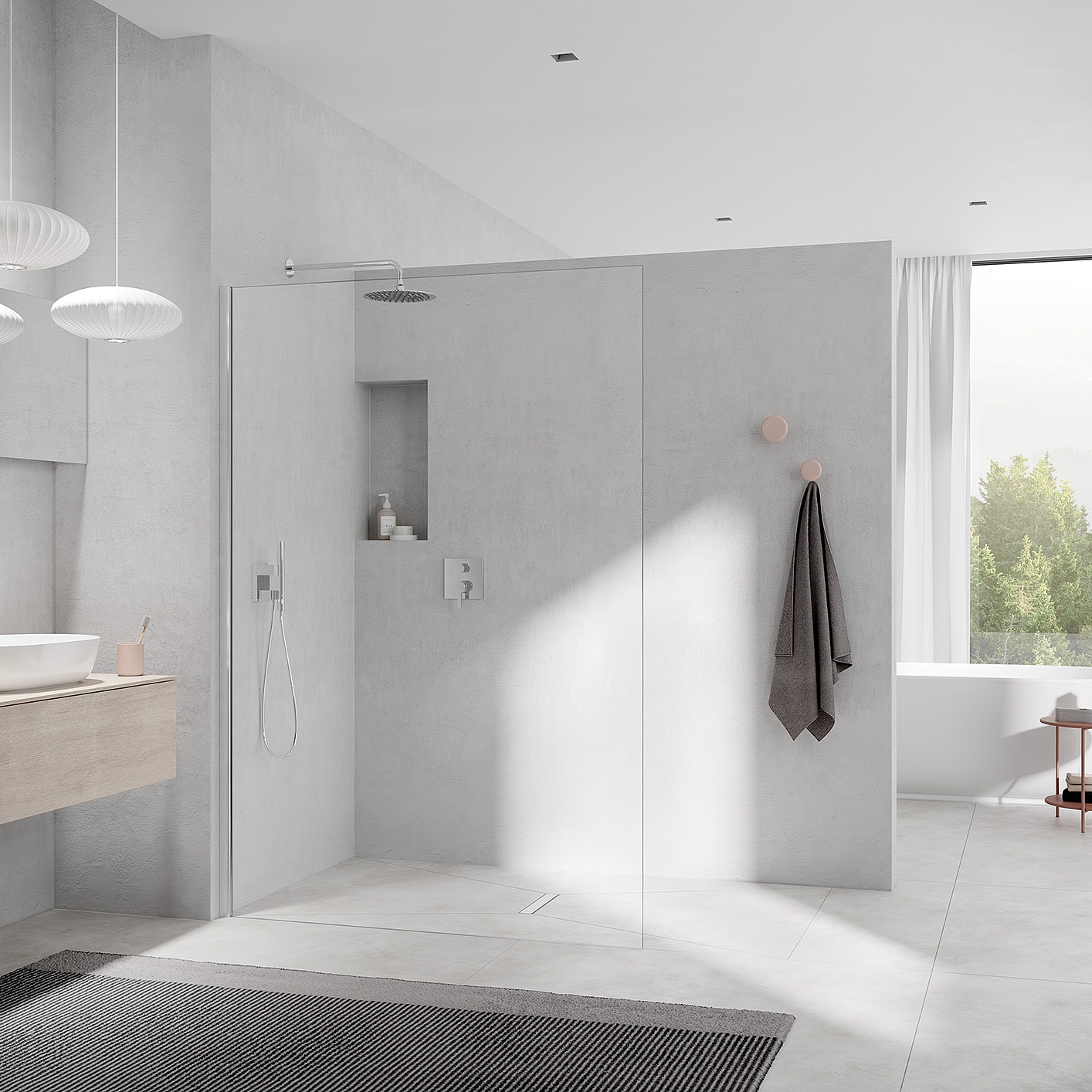 Kermi Duschdesign Walk-In-Duschkabine WALK-IN-XC Wall