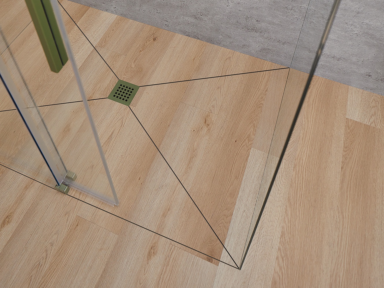 Kermi Duschdesign Duschplatz mit Ablaufabdeckung POINT Basic in Forest