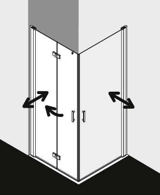 Kermi shower enclosure, DIGA DI2CL 1ER