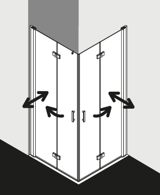 Kermi shower enclosure, DIGA DI2CL 2CR