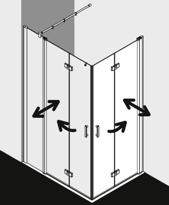 Kermi shower enclosure, DIGA DI2CR F2L