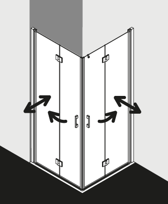Kermi Duschkabine LIGA LI2CL 2CR
