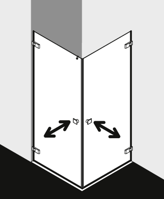 Kermi shower enclosure, MENA ME1EL 1ER