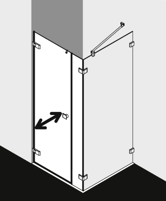 Kermi shower enclosure, MENA ME1GWL GWBR