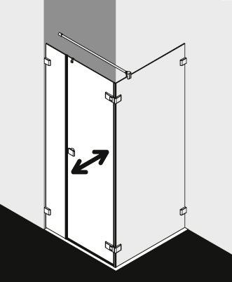Kermi shower enclosure, MENA ME1SWL SWBR