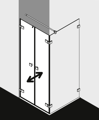 Kermi shower enclosure, MENA MEPSWL SWBR