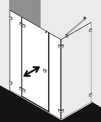 Kermi shower enclosure, MENA ME1HWL GWBR