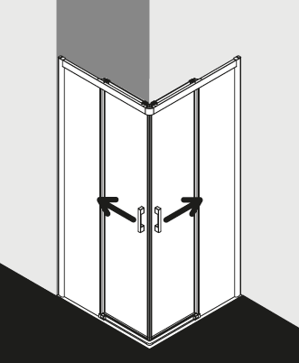 Kermi shower enclosure, PEGA PEC2L C2R