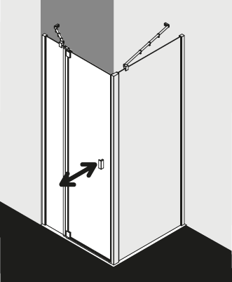 Kermi shower enclosure, RAYA RA1GL TWD